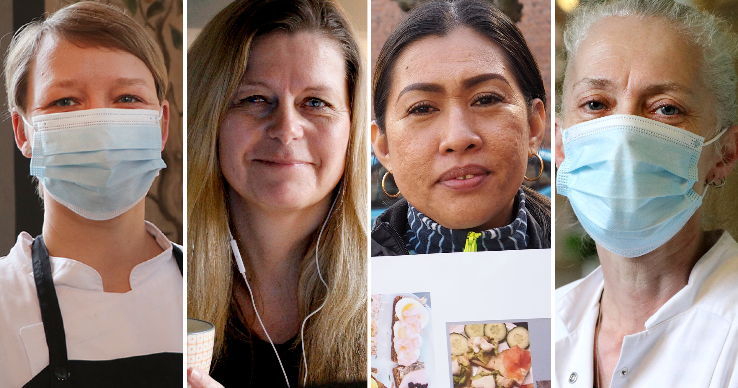 Collage af fire medarbejdere på Diakonissestiftelsen